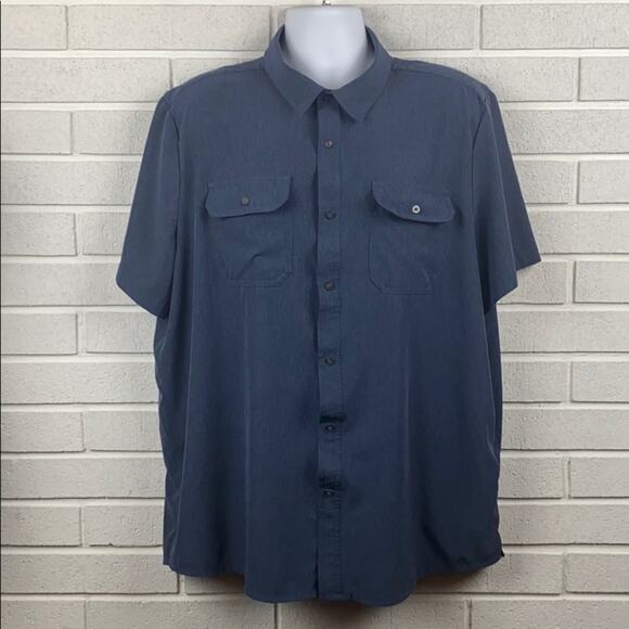 Zeroxposure Men's Blue Button Down short Sleeve Shirt Size XXL - Picture 1 of 10